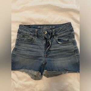 American eagle high rise shortie women’s shorts | American eagle denim shorts